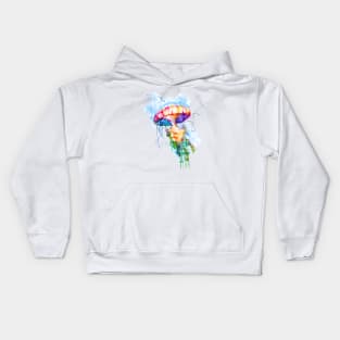 Colorful Watercolor Jellyfish Kids Hoodie